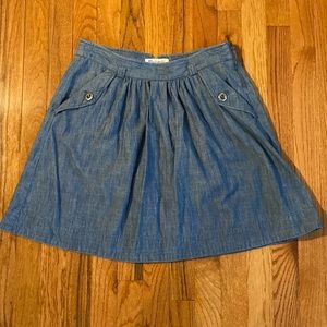 Madewell women’s knee length chambray skirt size 27